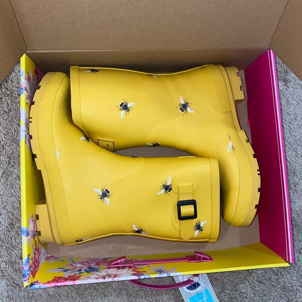 Joules Women’s Molly Welly - Yellow & Bee Print